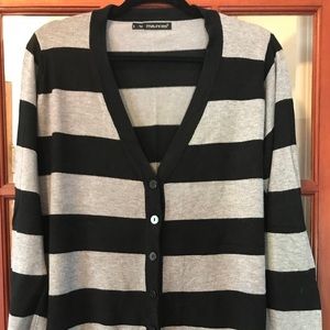Maurice’s plus size striped cardigan sweater